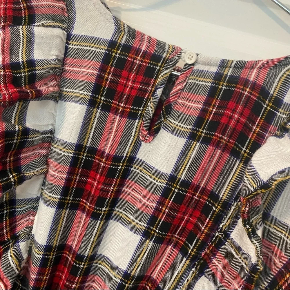 Plaid Ruffle Dress Size XL 14/16 Red Black Yellow White